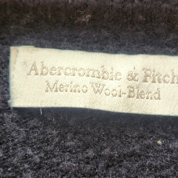 ABERCROMBIE FITCH Women's Sweater XS Blue Striped Merino Wool Y2K Cropped - Picture 3 of 9